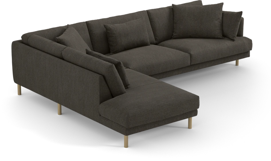 Harper - 3-sits soffa med divan vänster - Brun