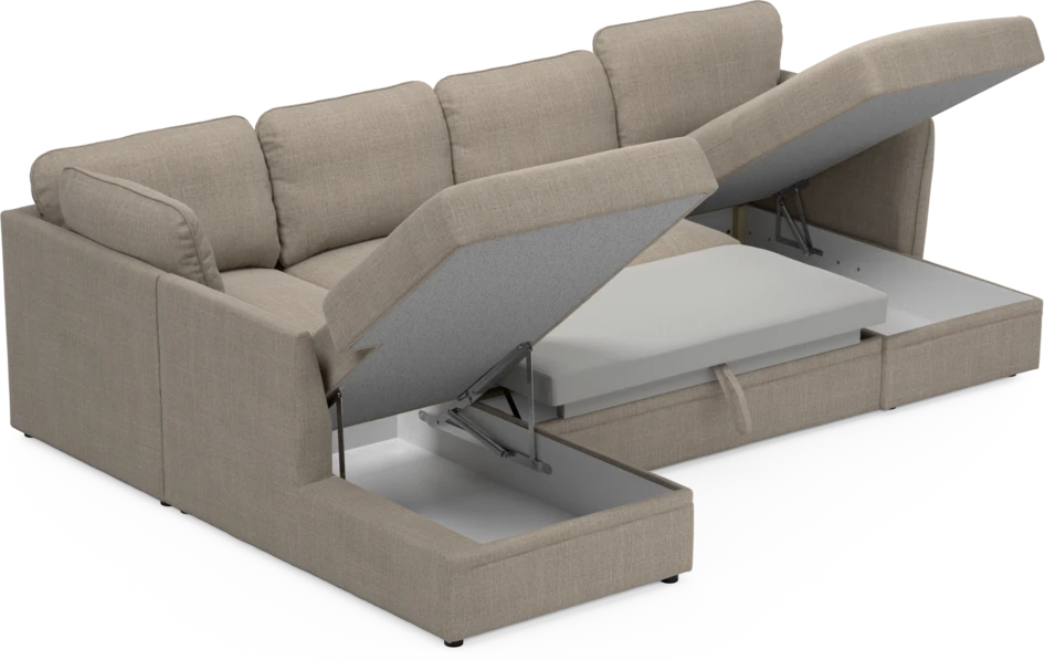 Öland - Bäddsoffa med divan vänster och schäslong höger - Beige