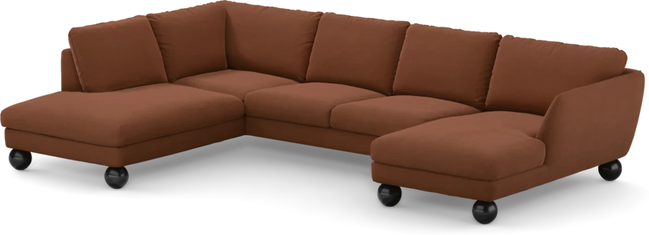 Madison - 2-sits soffa med divan vänster och schäslong höger - Röd