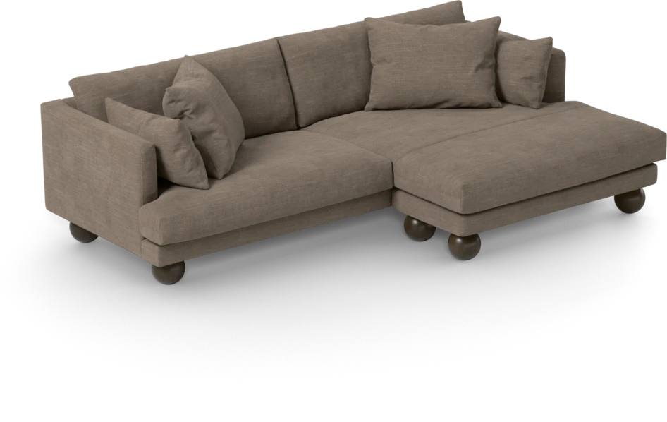 Harper - 4-sits med schäslong XL höger - Brun