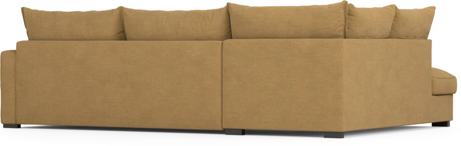 Mila - 3-sits soffa med divan vänster, hel dyna - Gul
