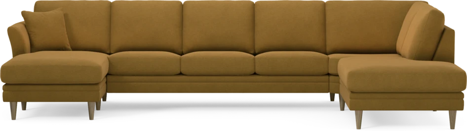 Eden - 3-sits soffa med schäslong vänster och divan höger - Gul
