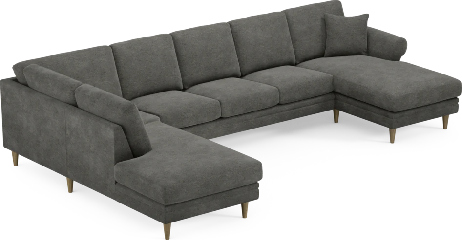 Eden - 3-sits soffa med divan vänster och schäslong höger - Grå