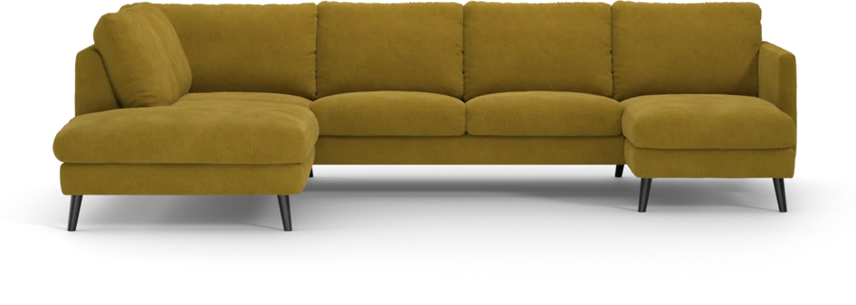 Madison Lux - 2-sits soffa med divan vänster och schäslong höger - Gul