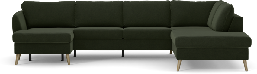 County - 3-sits soffa med schäslong vänster och divan höger - Grön