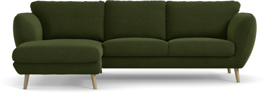 Madison Lux - 2-sits soffa med schäslong vänster - Grön