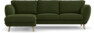 Madison Lux - 2-sits soffa med schäslong vänster - Grön