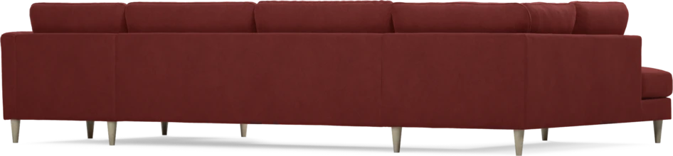 Bridge - 3-sits soffa med divan vänster och schäslong höger - Röd