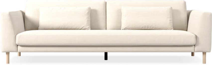 Willow - 4-sits soffa, hel dyna, fast klädsel - Vit