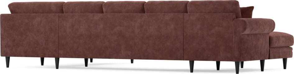 Eden - 3-sits soffa med schäslong vänster och divan höger - Röd