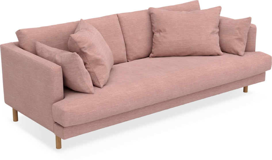 Harper - 3-sits soffa, hel dyna - Rosa