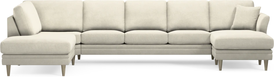 Eden - 3-sits soffa med divan vänster och schäslong höger - Vit