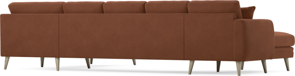 Eden - 3-sits soffa med schäslong vänster och divan höger - Orange