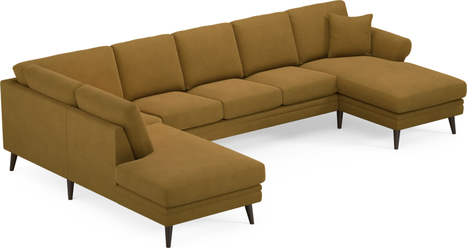 Eden - 3-sits soffa med divan vänster och schäslong höger - Gul