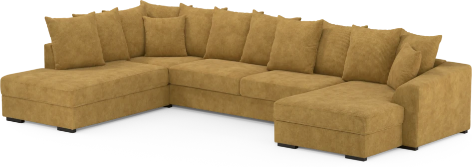 Town - 3-sits soffa med divan vänster och schäslong höger - Gul