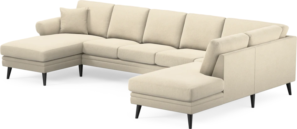 Eden - 3-sits soffa med schäslong vänster och divan höger - Beige