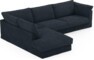 Cherrie Klädsel -  3-sits soffa med divan vänster - Blå