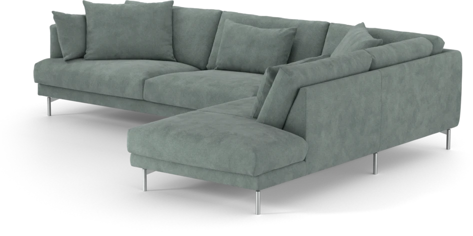 Harper - 3-sits soffa med divan höger - Blå