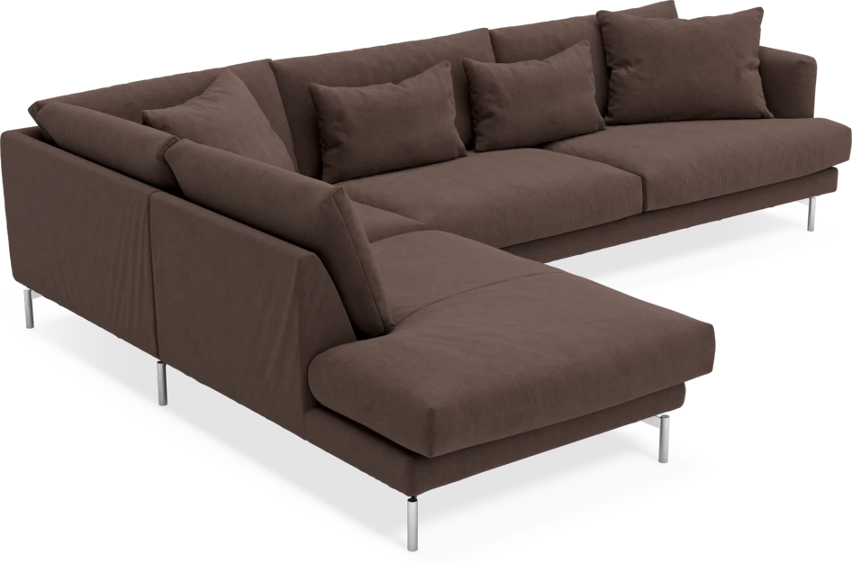 Harper - 3-sits soffa med divan vänster - Brun