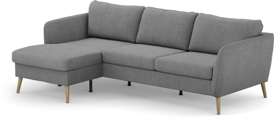 County - 3-sits soffa med flyttbar schäslong - Grå