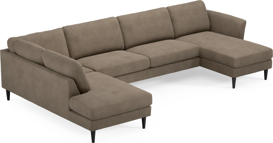 Bridge - 3-sits soffa med divan vänster och schäslong höger - Brun