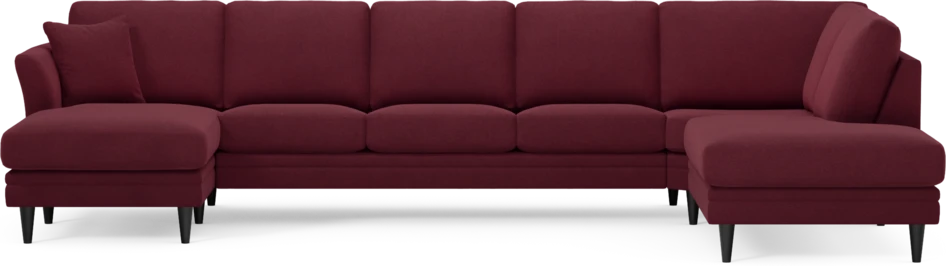 Eden - 3-sits soffa med schäslong vänster och divan höger - Röd