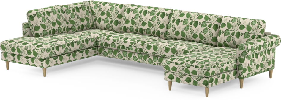 Bridge - 3-sits soffa med divan vänster och schäslong höger - Grön