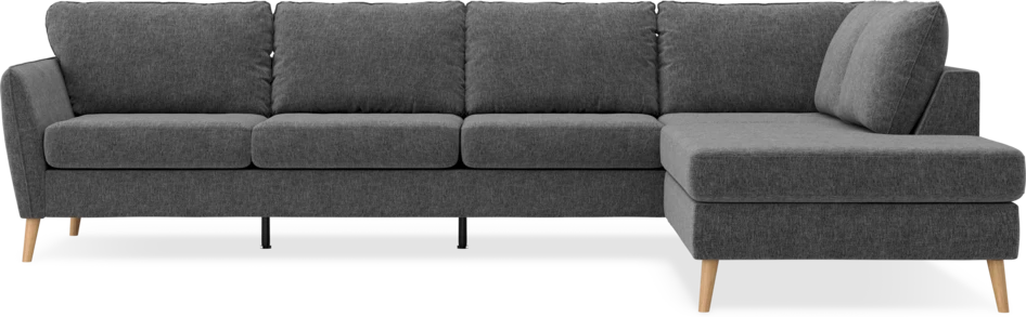 County - 3-sits soffa med divan höger - Grå
