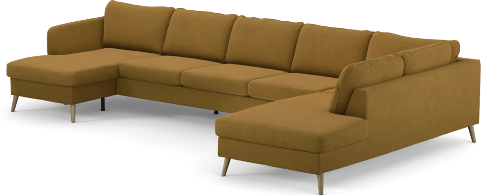 County - 4-sits soffa med schäslong vänster och divan höger - Gul