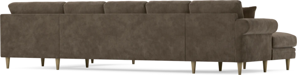 Eden - 3-sits soffa med schäslong vänster och divan höger - Brun
