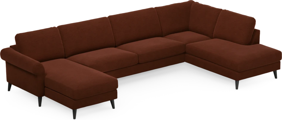 Bridge - 3-sits soffa med schäslong vänster och divan höger - Orange
