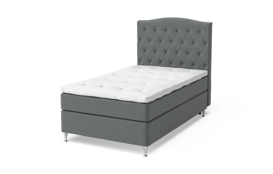 Sleep Delux - Kontinentalsäng, enkelsäng med bäddmadrass Sleep Delux vit - Grå