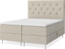 New York - Förvaringssäng, dubbelsäng med bäddmadrass, sängben och sänggavel pikerad - Beige