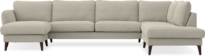 Bridge - 3-sits soffa med schäslong vänster och divan höger - Brun