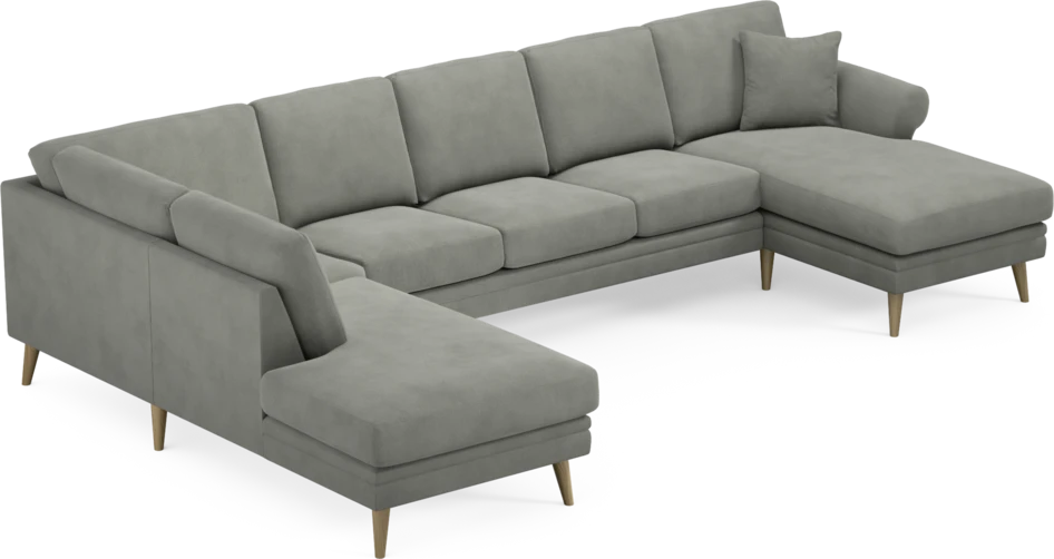 Eden - 3-sits soffa med divan vänster och schäslong höger - Grå