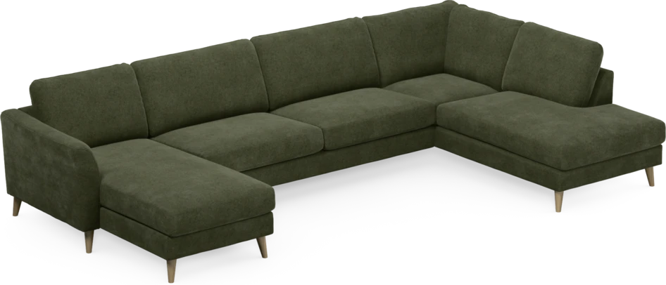 Bridge - 3-sits soffa med schäslong vänster och divan höger - Grön