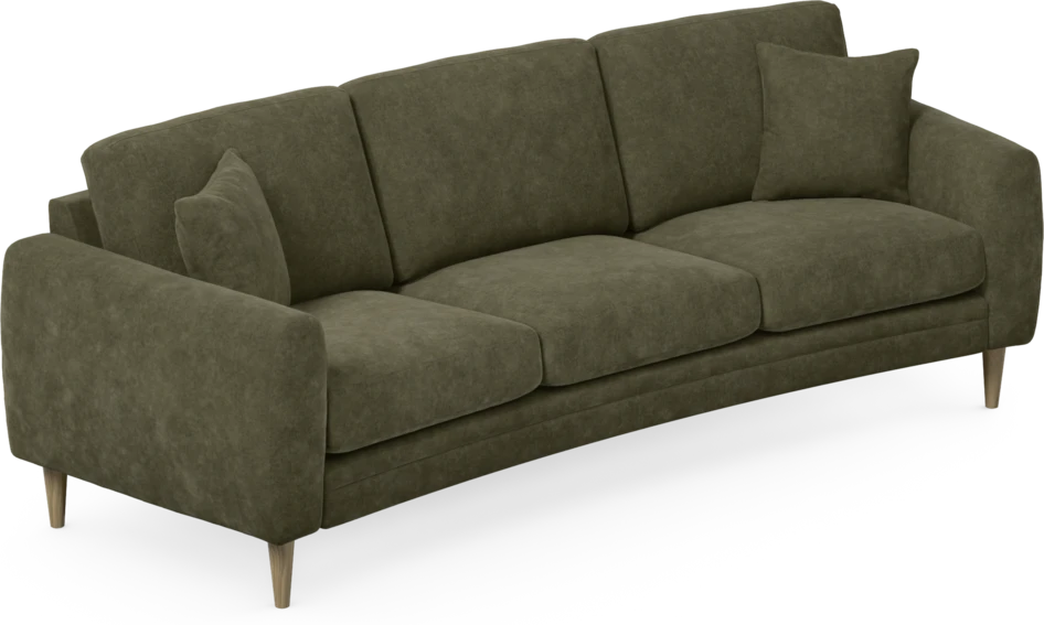Eden - 3-sits soffa svängd - Grön