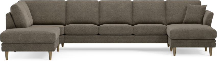 Eden - 3-sits soffa med divan vänster och schäslong höger - Brun