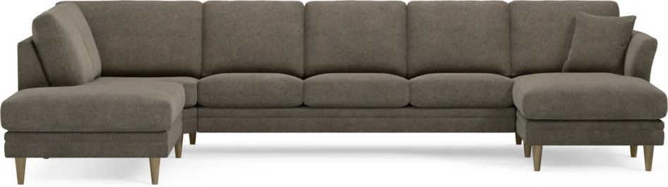 Eden - 3-sits soffa med divan vänster och schäslong höger - Brun