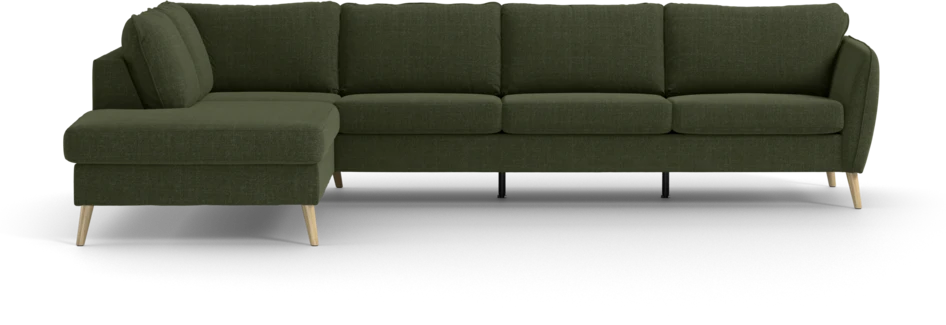 County - 3-sits soffa med divan vänster - Grön