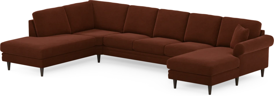 Eden - 3-sits soffa med divan vänster och schäslong höger - Orange