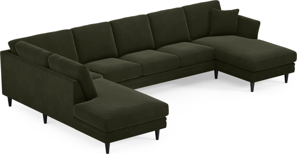 Eden - 3-sits soffa med divan vänster och schäslong höger - Grön