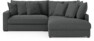 Rossi - 2-sits soffa med divan höger - Grå