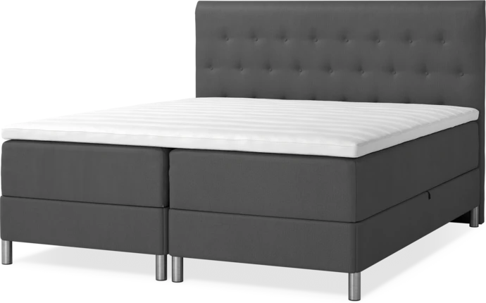 Roma Family, Förvaringssäng, dubbelsäng med bäddmadrass och pikerad sänggavel