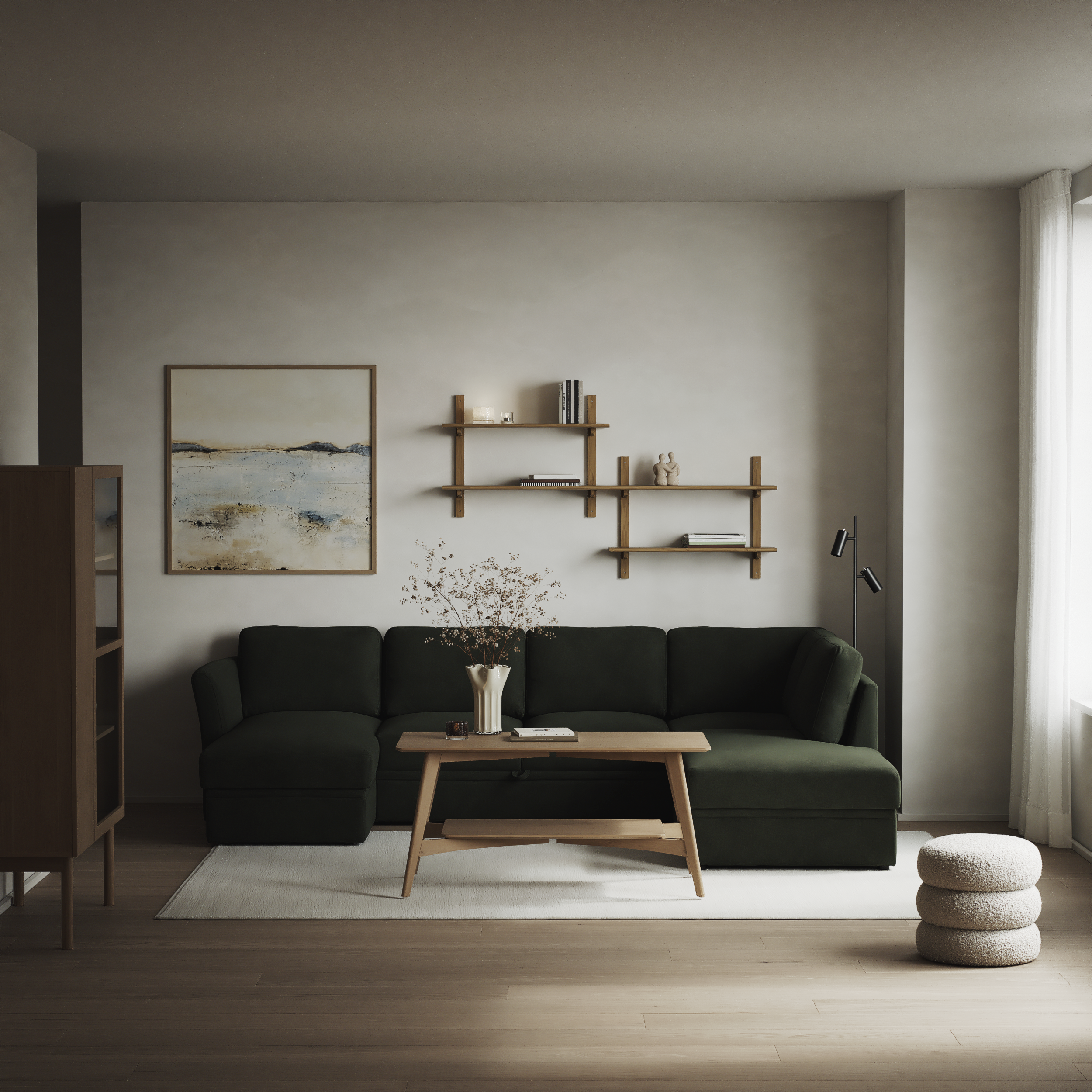 Öland - Bäddsoffa med schäslong vänster och divan höger - inspiration
