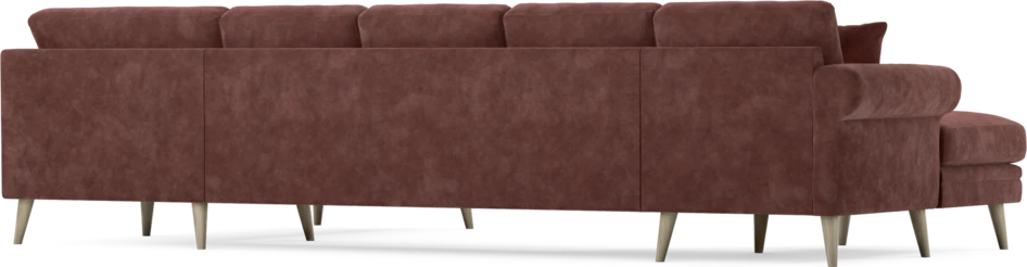 Eden - 3-sits soffa med schäslong vänster och divan höger - Röd