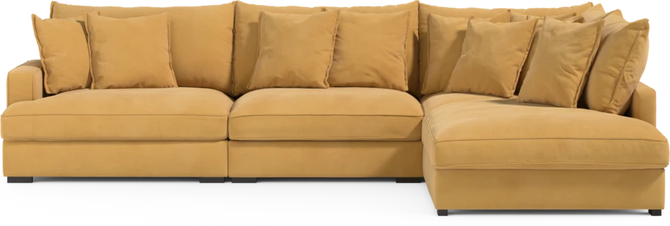 Rossi - 3-sits soffa med divan höger - Gul
