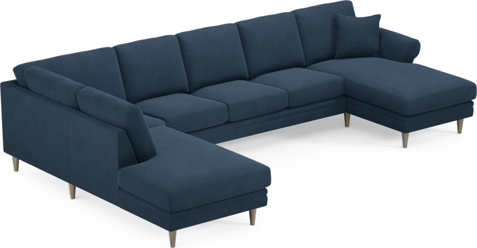 Eden - 3-sits soffa med divan vänster och schäslong höger - Blå