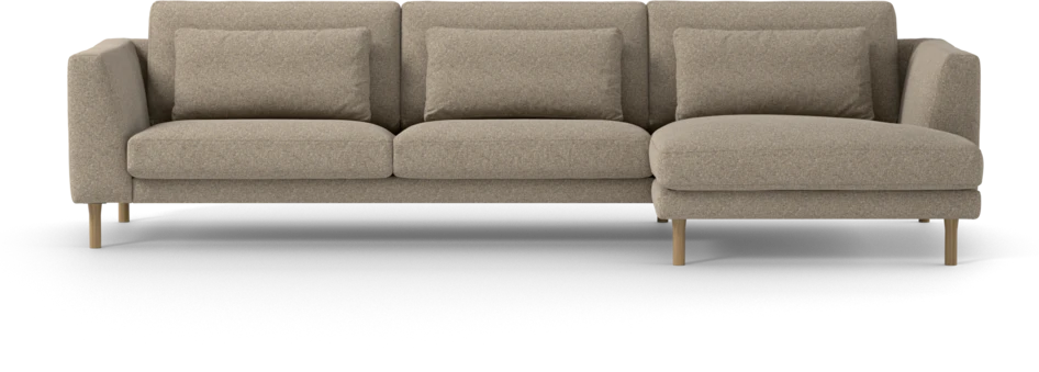 Willow - 3-sits soffa med schäslong höger, fast klädsel - Beige