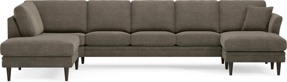 Eden - 3-sits soffa med divan vänster och schäslong höger - Brun